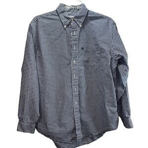 Brooks Brothers 346 Button Down Shirt Mens Large Blue Check VintagePreppy Casual